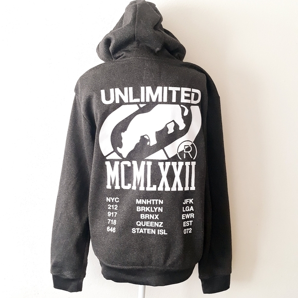 Ecko Unlimited Men's NYC Manhattan Hoodie - Size Medium Gray Sweatshirt - Picture 8 of 11